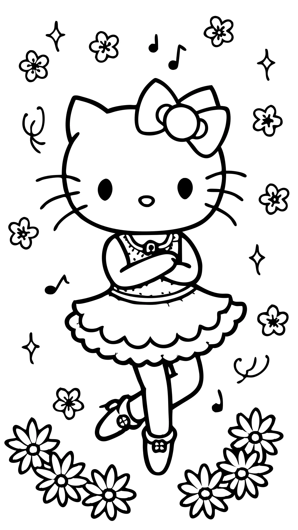 hello kitty coloring pages ballerina